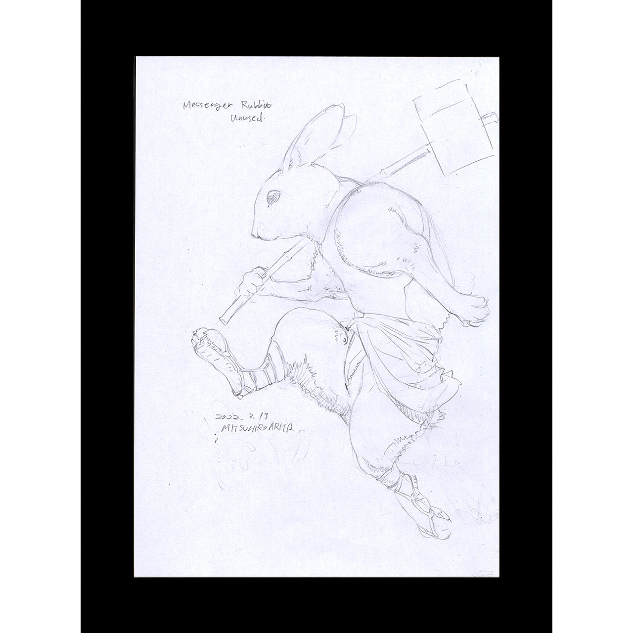 Messenger Rabbit Unused Sketch